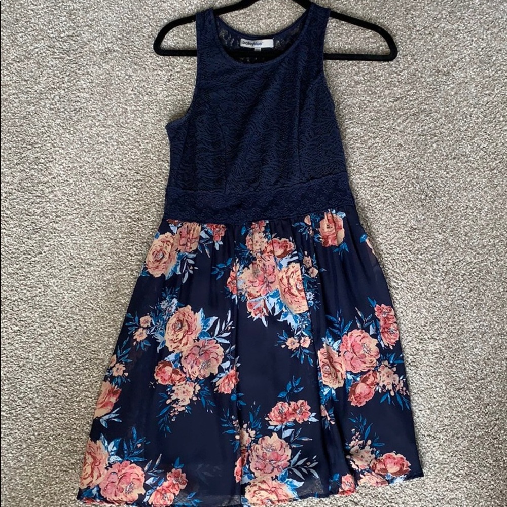 Navy flowered dress